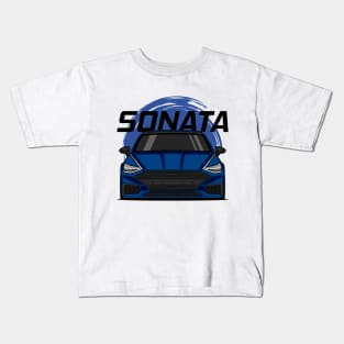 Front Blue Sonata Sedan 8 Gen Kids T-Shirt